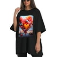 thumbnail image 4 of Plus Size Shirt for Women Oversized Black Tops for Women Short Sleeves Shirt for Women Valentine's Day (29) T Shirt Crewneck Shirt for Women M, 4 of 5