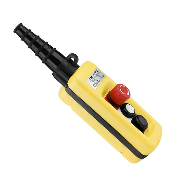 Crane Chain Hoist Push Button Switch Lifting Pendant Controller Emergency Stop Safe Convenient ABS Plastic for Hoist Crane Control Scene
