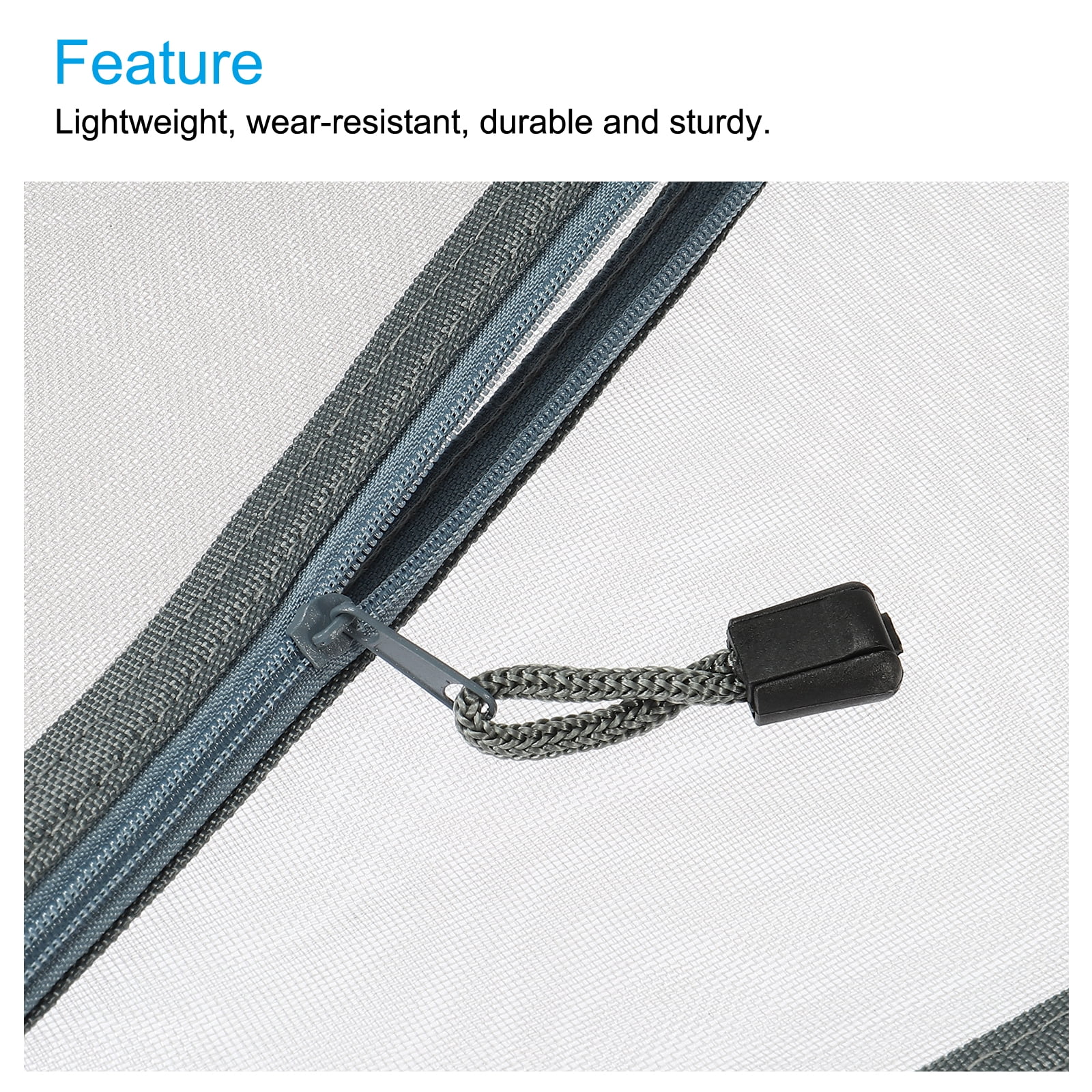 Unique Bargains Mesh Zipper Bag Zip Pouch Pencil Case Storage Pockets Gray