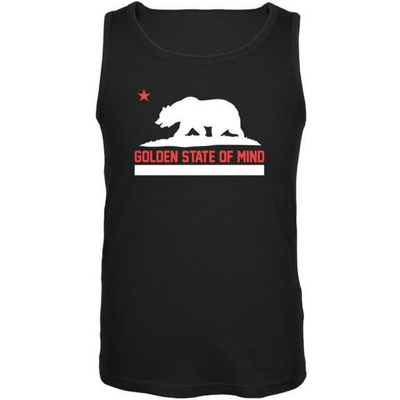 California Republic Golden State Of Mind Black Adult Tank Top