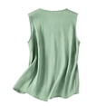 thumbnail image 3 of Cotton Linen Tank Tops for Women Loose Fit Scoop Neck Sleeveless Mexican Floral Embroidered Shirts Summer Beach Tops Light Green XL, 3 of 4