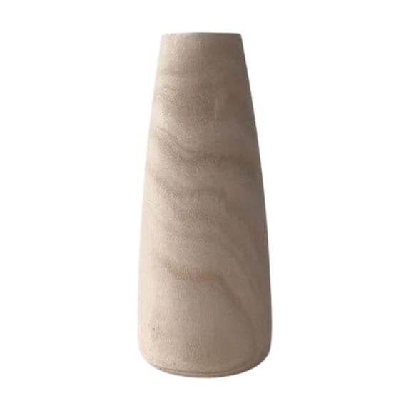 Handcrafted Dark Solid Wood Vase With Unique Natural Grain Rustic Wooden Floral Vase For Dried Flowers Ideal For Living Room Dining Table Entryway Home Decor