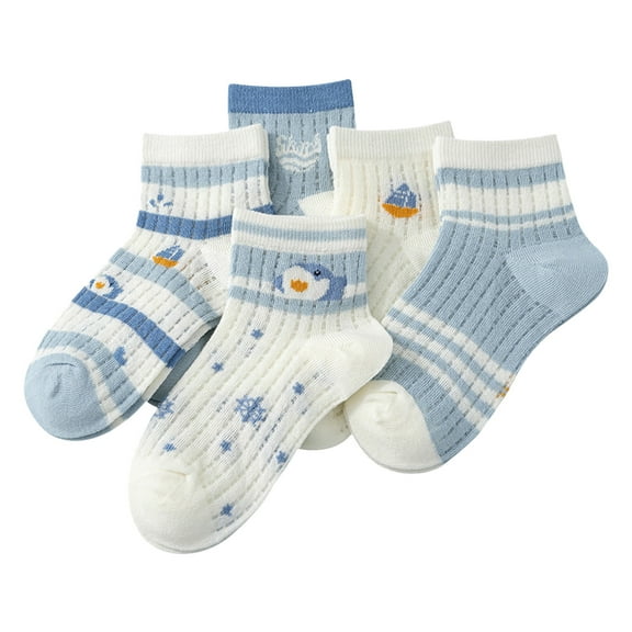 Ketyyh-chn99 Girls Socks Crew Length Children Girls Mesh Socks Breathable Soft Comfortable Cute Daily Walking Fitting for M,Blue