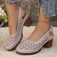 thumbnail image 2 of Dakaela Closed Toe Chunky Heeled Sandals for Women 2026 Hollow out Orthopedic Wedge Summer Dressy Slingback Pumps Shoes Size 6, 2 of 9