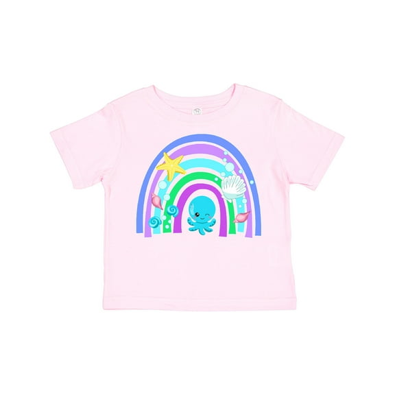 Inktastic Cute Octopus with Rainbow Boys or Girls Toddler T-Shirt