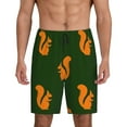 thumbnail image 1 of Balery Bold Squirrel Silhouettes Pantalones cortos de pijama de punto de algodón para hombre con cinturilla y bolsillos-3X-Large, 1 of 6
