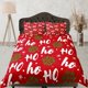 thumbnail image 1 of Santa Claus Ho Ho Ho Laugh Juego de Funda Nórdica Rojo, Navidad Ropa de cama de tamaño completo, 1 of 4