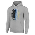 thumbnail image 2 of Unisex Starter Heather Gray Los Angeles Chargers Half Helmet Logo Pullover Hoodie, 2 of 3