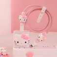 thumbnail image 2 of Sanrio-funda protectora para teléfono móvil, carcasa con Cable de datos antirrotura de Apple, cargador de 18/20W, cuerda de bobinado, regalo decorativo de Hello Kitty, 2 of 4