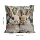 thumbnail image 3 of Funda de cojín con estampado floral de conejo de Pascua | Cojín de sofá de 45 x 45 cm para sala de estar | Decoración de poliéster para primavera y Pascua, 3 of 6