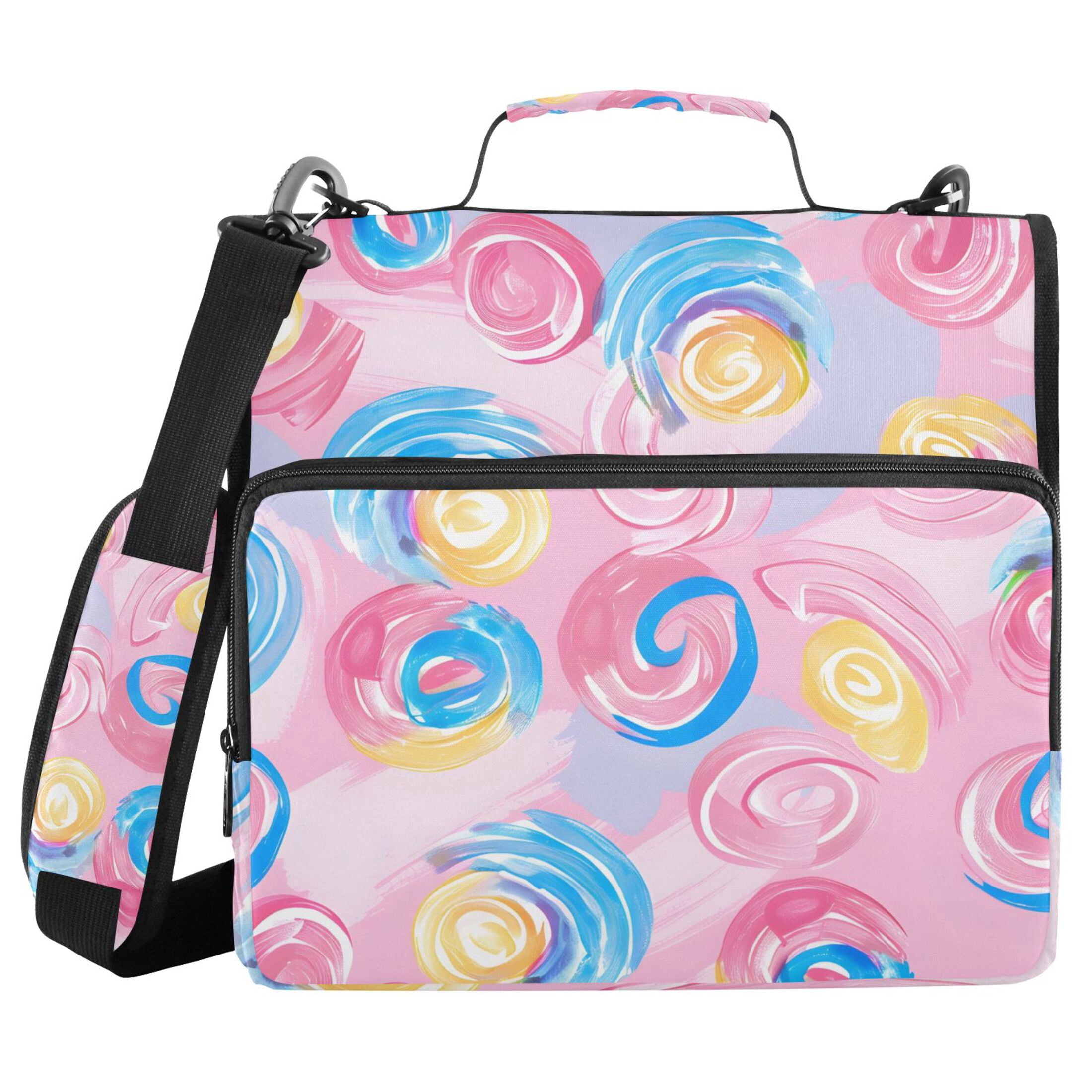 ALAZA Zipper Binder Candy Pastel 3 Ring Trapper Keeper File Folder Organizer Bag