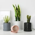 thumbnail image 6 of Pink Ceramic Speckled Flower Pots Planters with Drainage Hole and Tray for Home Patio Decor Succulent Plant Pots Indoor Outdoor Plant Pots Decorative for Garden,4.33 x 4.72 Inches, 6 of 8