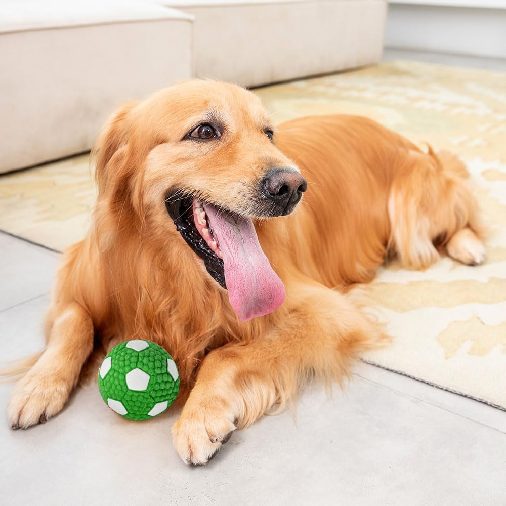Immortal Toy for Aggressive Chewers, Squeaky Dog Ball Squeaky Dog Toys Natural Latex Rubber Balls for Small Dogs Puppies Cute Dog Squeak Toys Play Ball Tennis Ball, football, volleyball
