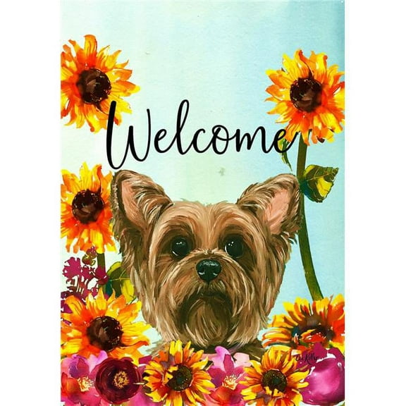 Best of Breed HH630101 Yorkie Best of Breed HHS Welcome Garden Flag