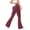 Wine, variant on larppty Women's No Front Seam Flare Leggings - High Waist Tummy Control Ribbed Yoga Pants for Workout & Daily Wear（Wine，S）