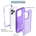 thumbnail image 3 of Compatible with iPhone 15 Pro Case, Shockproof Heavy Duty Dual Layer Outdoor Military Drop Protection Dustproof Armor Cover Hybrid Rugged Sports Matte Phone Case for iPhone 15 Pro, Purple, 3 of 6