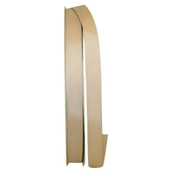 JAM All Occasion Tan Polyester Grosgrain Ribbon, 3600" x 0.62"