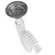 thumbnail image 2 of Céspol Flexible tipo P c/contra canasta acero inoxidable tubo ceja 10 cm, extensión 80 cm., 2 of 4