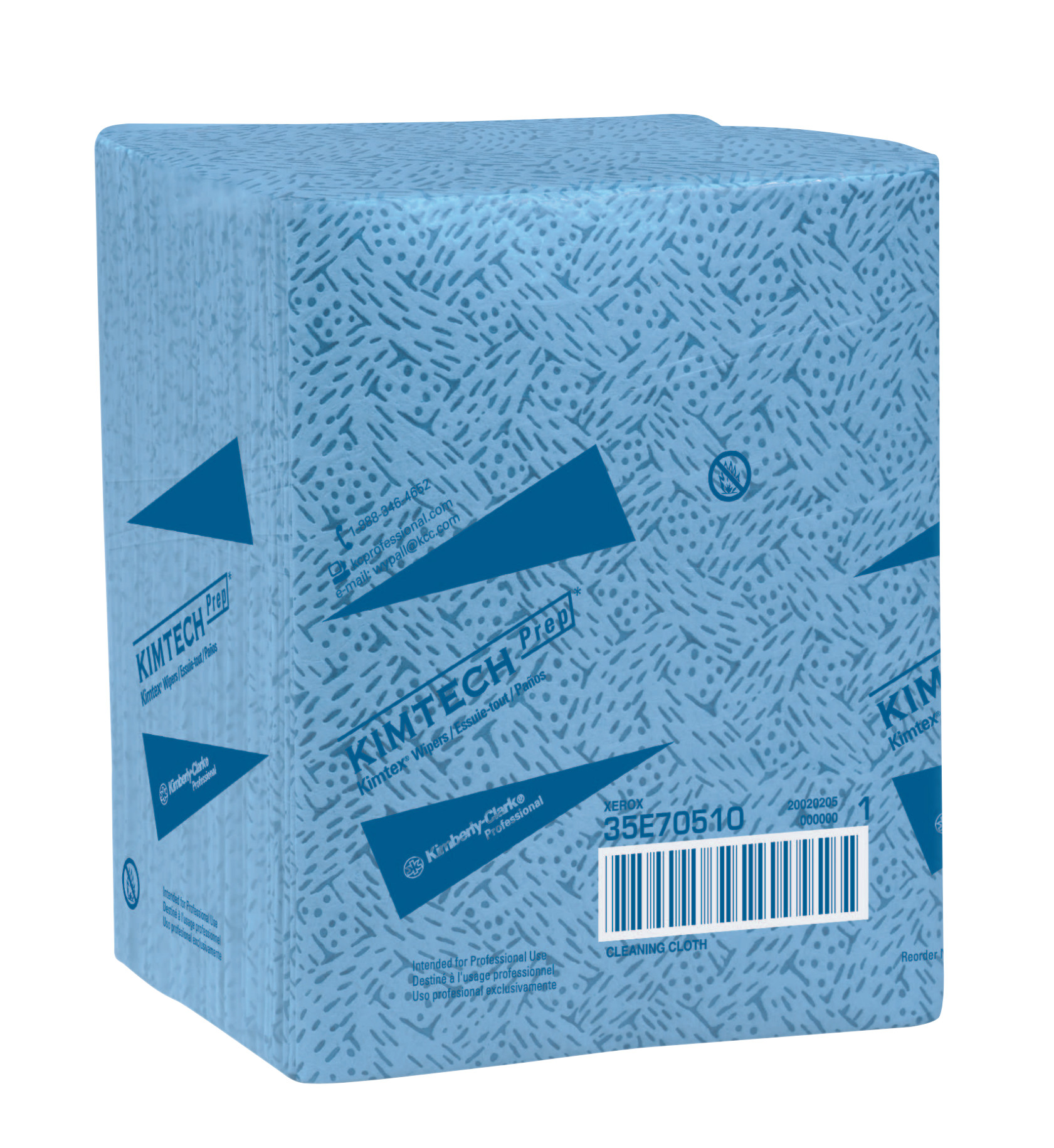KimberlyClark Professional Kimtech Prep Kimtex Wipers, 1/4 Fold, Blue