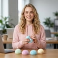 thumbnail image 5 of Mochi Squeeze Toys, Jumbo Squeeze Toys, Soft Daifuku Texture, Sensory Squeeze Toys, Stress Balls Squeeze, Squeeze Toys for Relaxation, Ocean Blue, 1 Pc, 5 of 6