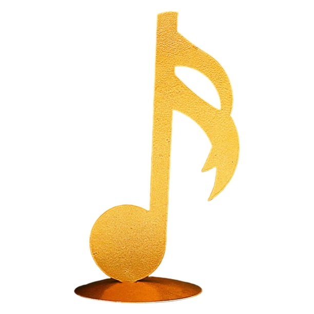 Estatua de nota musical dorada, escultura artesanal, símbolo de música de mesa, adorno de nota musical para armario, dormitorio, hogar, sala de estar, decimosexta nota Soledad Nota estatuas