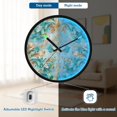 thumbnail image 5 of Indoor 12' Voice-Activated Luminous Decoration Wall Clock With LED Night Light Featuring Ornate Floral Motifs, 5 of 8