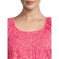 thumbnail image 4 of Terra & Sky Women's Plus Size Puff Sleeve Square Neck Babydoll Top, 4 of 5