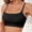 Black, variant on Women Wireless Bra Solid Color Trendy Square Neck Seamless Lingerie Lightweight Soft Comfort Thin Straps Wave Trim Bralette Beige M