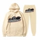 thumbnail image 1 of Pantalones de manga larga de felpa para mujer, jersey holgado con estampado de letras y sudadera con capucha de cuerda, de dos piezas, 1 of 2