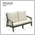 thumbnail image 4 of HIPS Outdoor Loveseat with Thick Cushion, Wood Grain Garden Sofa Set for Porch, Poolside, Terrace &amp; Yard - Durable, All-Weather, Grey/Beige, 4 of 9