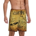 thumbnail image 2 of Fuzoiu Coffee Vintage Print Pajama Shorts for Men, Men's Pajama Bottoms,Mens Lounge Sleepwear,Pajama Pants with Pocket-XX-Large, 2 of 6