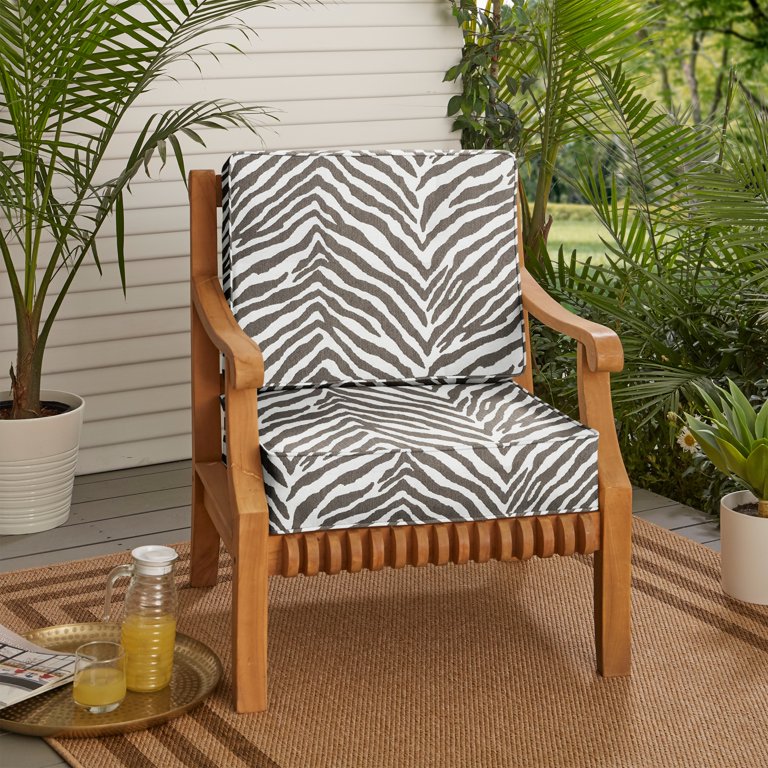Sunbrella Grey Zebra Indoor/Outdoor Cushion Set, Corded - 22