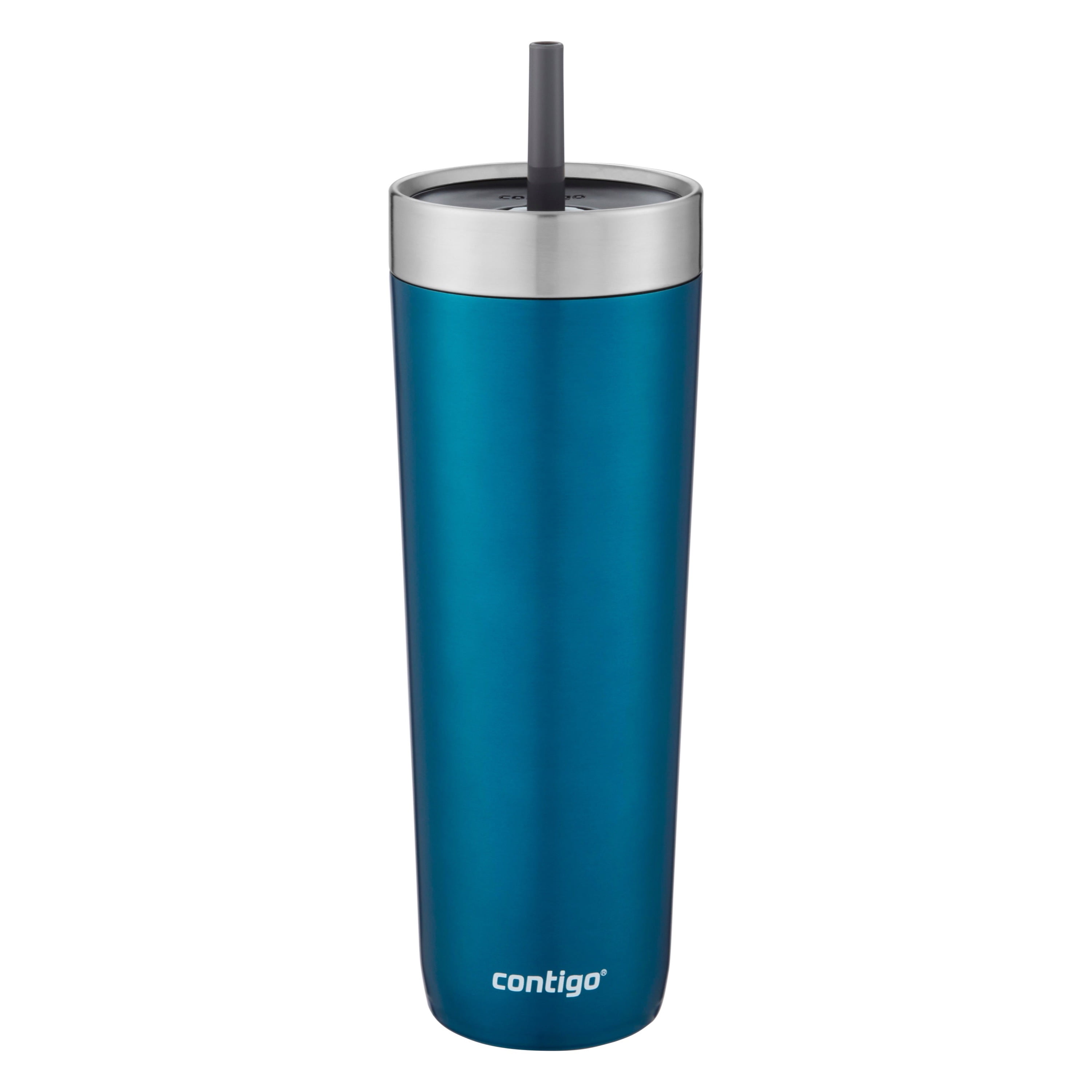 Contigo Luxe Stainless Steel Tumbler with Straw Lid Biscay Bay, 24 fl