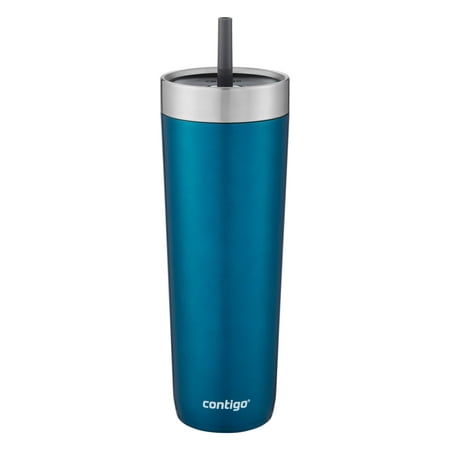 Contigo Luxe Stainless Steel Insulated Tumbler with Spill-Proof Lid and Straw, 24 oz, Biscay