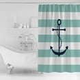 thumbnail image 3 of Hokiten Shower Curtain, Teal White Striped Fabric Shower Curtains for Bathroom, Navy Blue Beach Nautical Anchor Ocean Coastal Bath Curtain Waterproof Bathtub Curtains with 12 Hooks, Long 72" x 84", 3 of 7