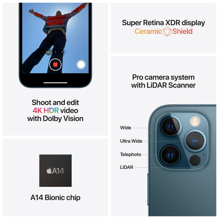 AT&T iPhone 12 Pro 256GB Pacific Blue - Walmart.com