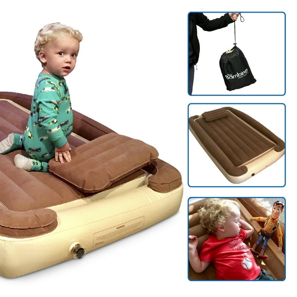 Bambino Bed Inflatable Toddler Bed with Inflatable Rails Portable Travel Bed Blow Up Kids