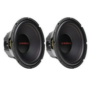 Crunch CRW12D4 12 In 4 Ohm Dual Voice Coil Car Subwoofer Speakers (2 Pack)