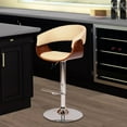 thumbnail image 2 of Armen Living Paris Modern Adjustable Wood Swivel Barstool in Black, 2 of 4