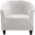 thumbnail image 1 of Housse de Fauteuil Club Ensemble de Pièces Housses de Fauteuil Tub avec Housse de Coussin Housses de Fauteuil en Velours Extensible Housses de Fauteuil Tonneau Rond Doux pour Salon Bar Comptoir Club (Velours), 1 of 8