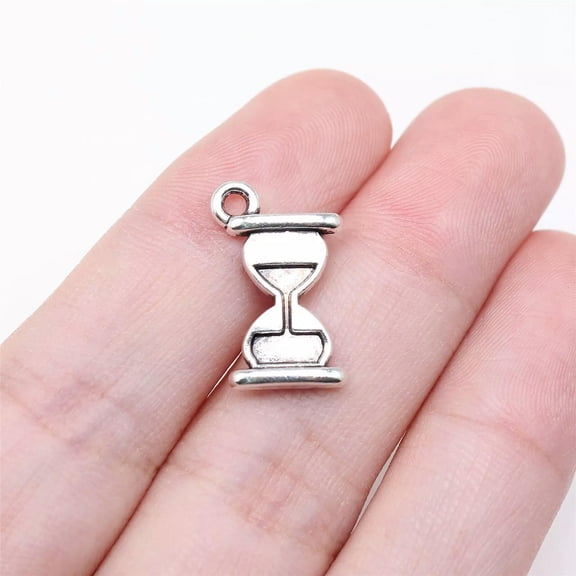 HOOUN 240 Pcs Antique Silver hourglass Charms Pendant 18x11MM B16747