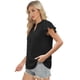 thumbnail image 2 of Blusa AURUZA Casual Elegante para Mujer con Cuello en V y Volantes en las Mangas Cortas, 2 of 6