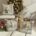 thumbnail image 3 of HUISZJ 4pcs Christmas Throw Pillow Covers, 18x18 Inch Exquisite Prints Soft Velvet Pillowcase,Christmas Theme Cushion Cases for Home Office Decor (A), 3 of 10