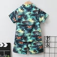 thumbnail image 4 of Big Boys Summer Outfits Sets Casual Beach Short Sleeve Shirt Shorts Two Piece Set Boys for Kids Size 8-9T, 4 of 7