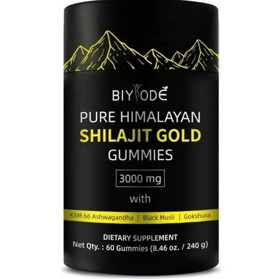 Himalayan Shilajit Gold Gummies, 60 Gummies, 85%+ Fulvic Acid, Organic Honey, Energy Boost
