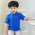 thumbnail image 5 of KYAIGUO Toddler Baby Boys Girls Short Sleeves T-Shirt Summer Lapel Button Cotton Tee Shirt Solid Color Casual Tops for 1-10Y, 5 of 9