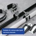 thumbnail image 4 of Uxcell 4pcs Rubber Cushion Strut Clamp 4-1/2" Universal 304 Stainless Steel Strut Clamps with Bolt and Nut for Copper PEX Pipes CVPC Tubing, Silver Black, 4 of 7