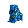 thumbnail image 6 of Serafina Home Velvety Soft Dinosaur Fleece Throw Blanket: Navy Blue Yellow Green Orange Variety of Dino Fossils Roar for Kids or Adults, Travel Wrap Comfort or Room Decor Accent 50" x 60", 6 of 7