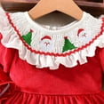 thumbnail image 5 of Tisuna Christmas Dress For Infant Girls Solid Color Long Sleeve Crew Neck Dresses Beauty Soft Girls Outdoor Wear Red Size 9-12 Months, 5 of 9