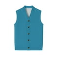 thumbnail image 7 of GrmtClth Sweater Vest Men Classic V-Neck Knit Sleeveless Sweater Soft Comfy Button Down Knitwear Blue L, 7 of 7